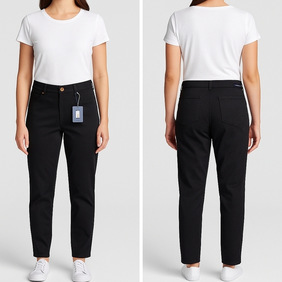 Lands' End Black Fit 2 Pants - Picture 1 of 5